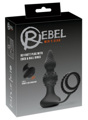 RC Butt Plug with Cock & Ball Rings